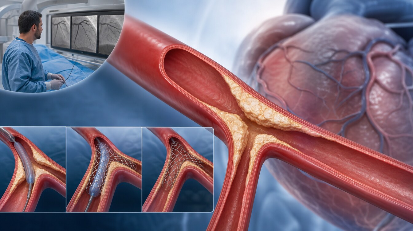 Schematic view of the main branch, side branch and side-branch ostium in a coronary bifurcation