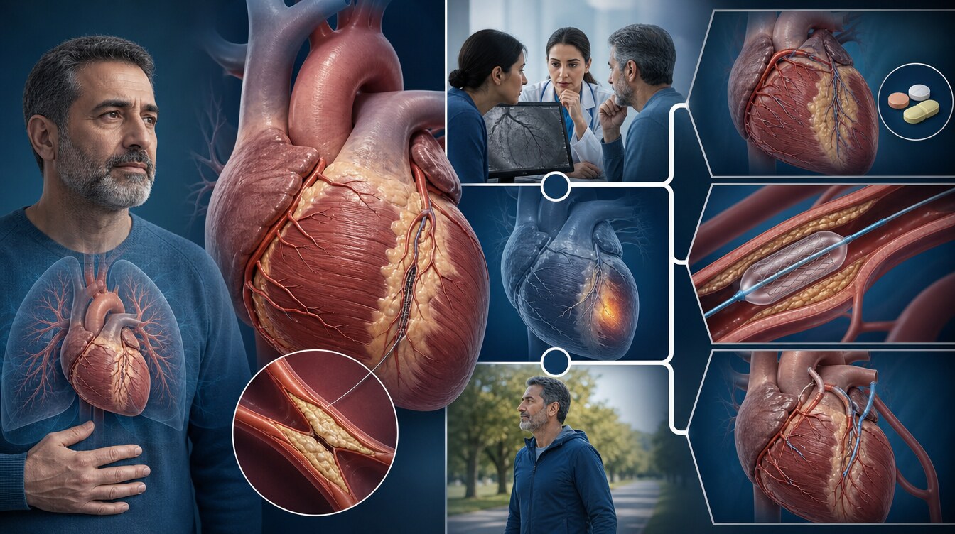 Two-step framework for medicine, PCI and bypass decisions in CTO