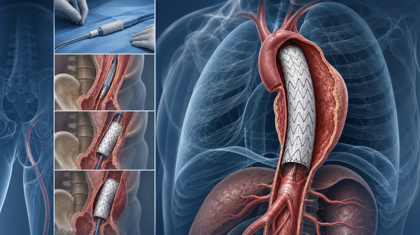 TEVAR’da kasık damarından stent-greftin inen göğüs aortuna yerleştirilmesi
